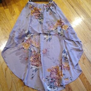 Floral high low skirt